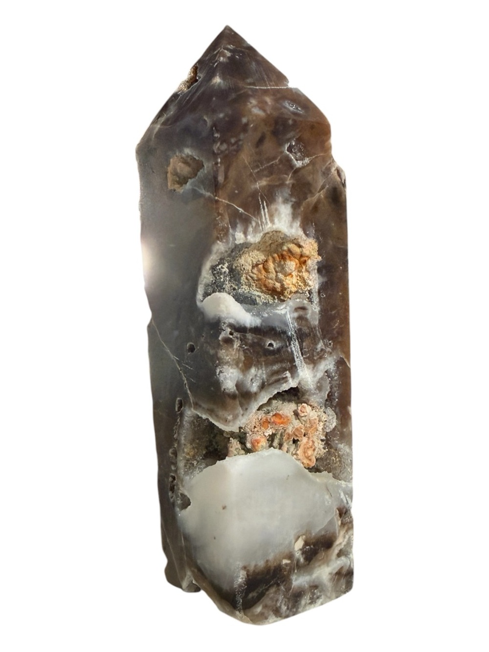 ✨ Natural Smoky Druzy Agate Tower • Crystal Cave • Quartz Druzy • Display Piece